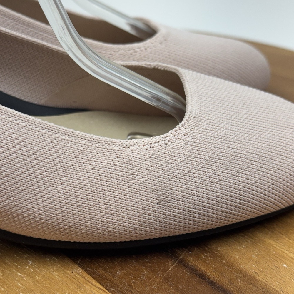 New NWOB Womens Rothys The Mary Jane Ballerina Pink Knit Block Heels Size 10 M - Picture 9 of 11